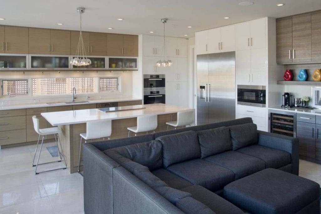 Bayview Whole Home Project By Renova Homes & Renovations Calgary, Alberta kitchen and living room