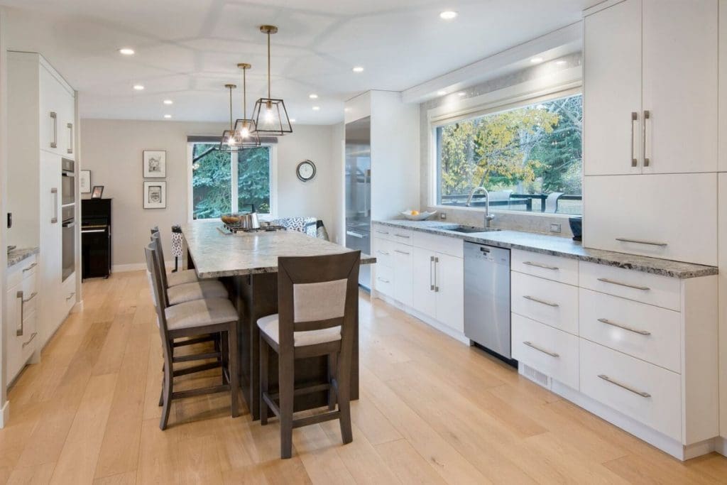 Canyon Meadows Project By Renova Homes & Renovations Calgary, Alberta kitchen and dining room
