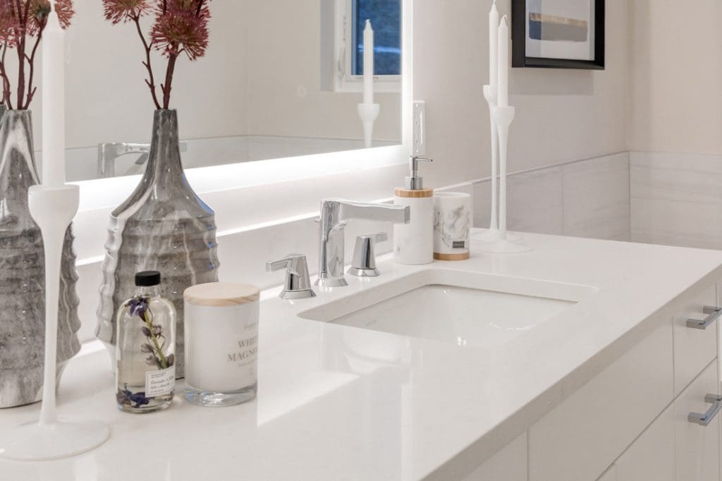 Hamptons Basement Project By Renova Homes & Renovations Calgary, Alberta ensuite bathroom