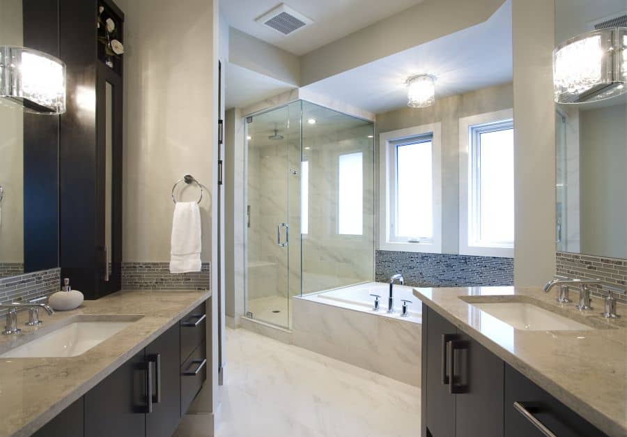 Edgemont Project master ensuite ewth stand alone tub and walk in shower By Renova Homes & Renovations Calgary, Alberta