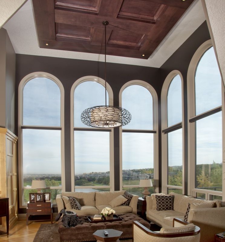 Hamptons Kitchen Project floor to ceiling arched windows By Renova Homes & Renovations Calgary, Alberta