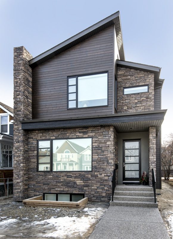 Kensington Custom Home exterior By Renova Homes & Renovations Calgary, Alberta