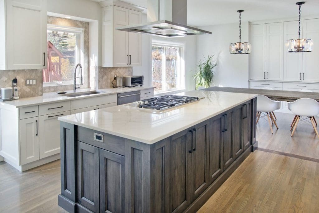 Patterson Interior Project By Renova Homes & Renovations Calgary, Alberta kitchen island