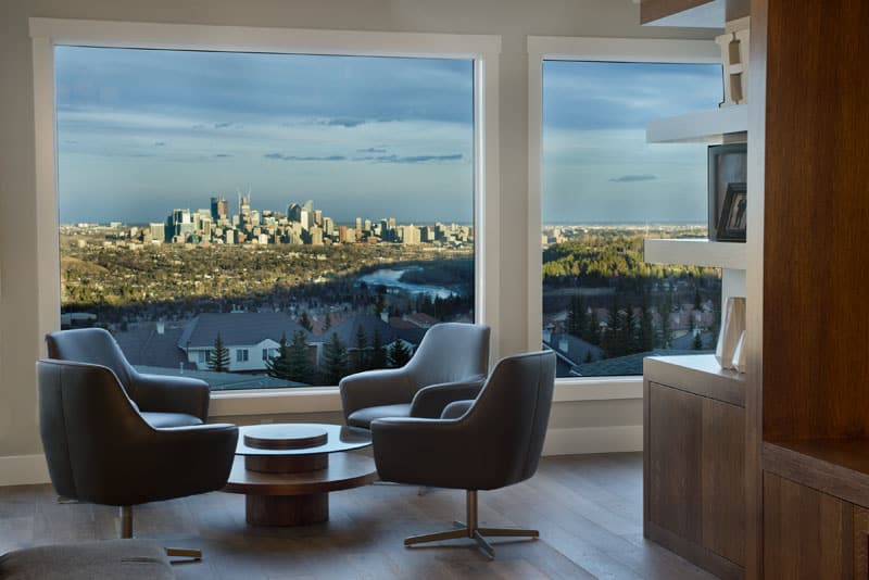 Patterson Showhome table overlooking the city of calgary By Renova Homes & Renovations Calgary, Alberta