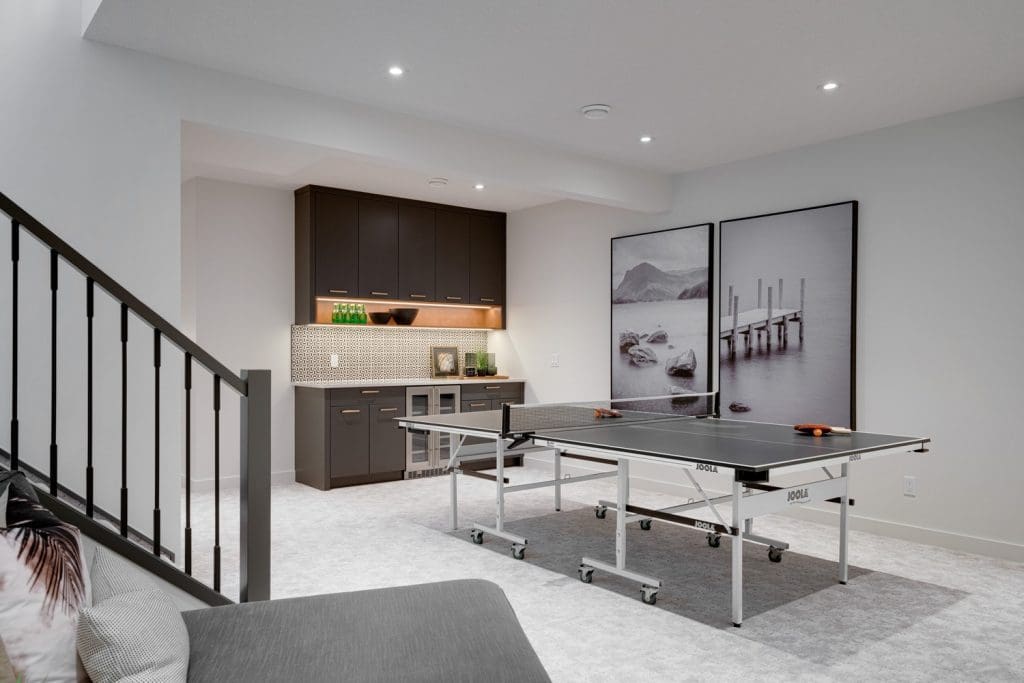 Arbour Lake Renovated Basement multi-use room by Renova Homes & Renovations In Calgary, Alberta
