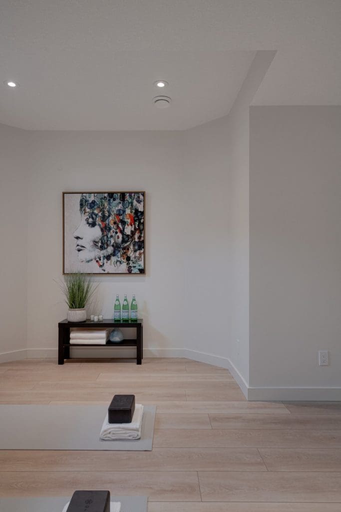 Arbour Lake Renovated Home by Renova Homes & Renovations In Calgary, Alberta yoga room or mutli-purpose room