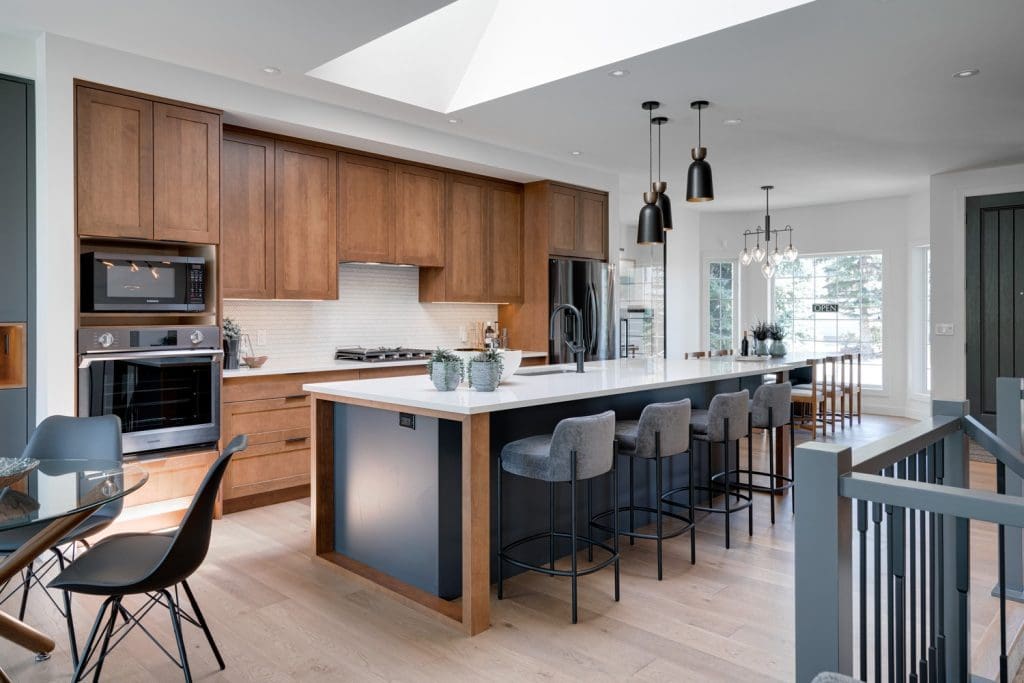 Arbour Lake Renovation kitchen and living space by Renova Homes & Renovations In Calgary, Alberta