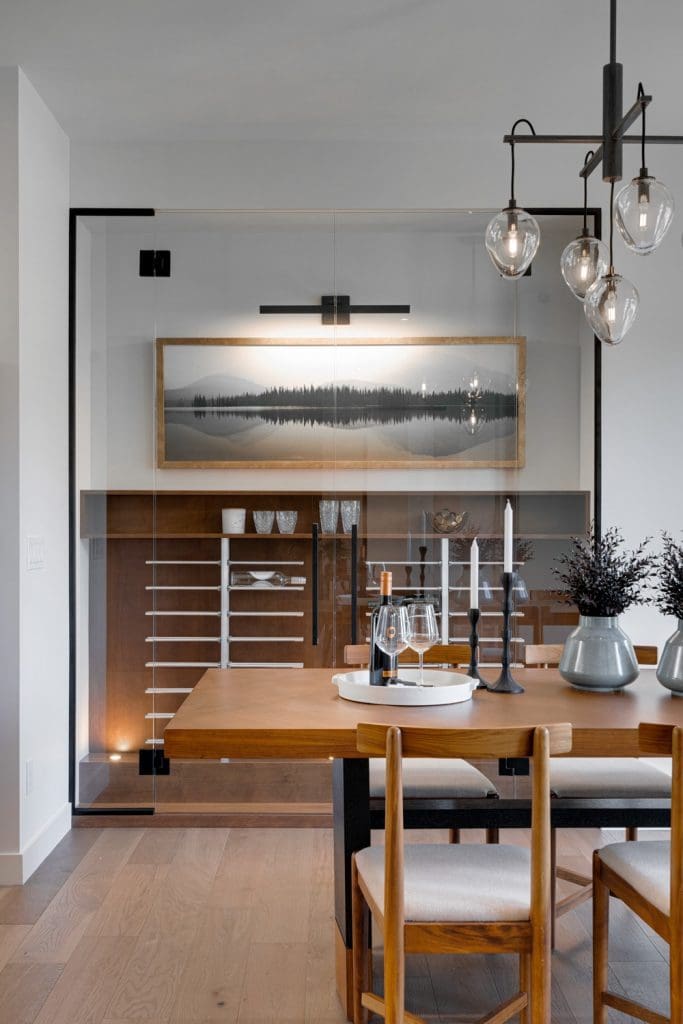 Arbour Lake Renovated Kitchen with wine room by Renova Homes & Renovations In Calgary, Alberta