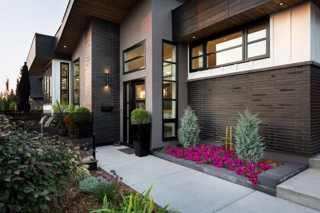 Exterior renovations front entry by Renova Homes & Renovations In Charleswood Calgary, Alberta