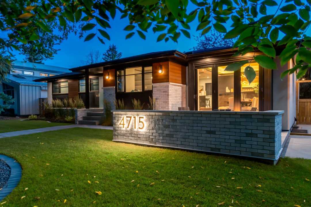 Exterior of custom Renovation with large highlighted house numbers Exterior of custom Renovation with large highlighted house numbers