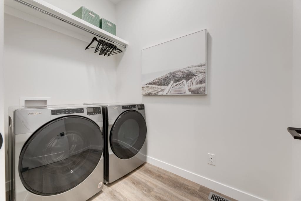 Laundry Room with hanging shelf